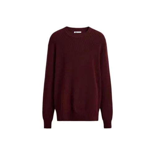 ZARA Мужские свитеры бордового и красного цвета