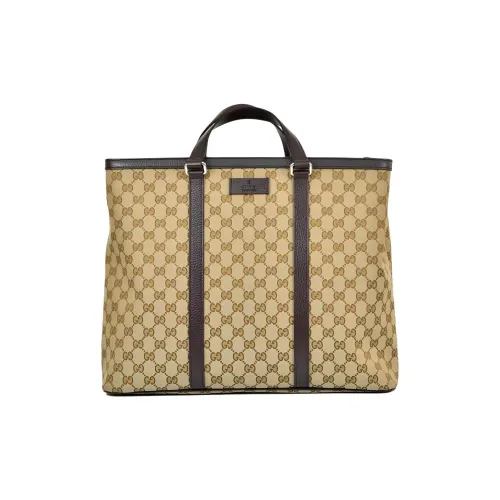 GUCCI Canvas Тоут Сумка Сумка для покупок Сумка Большая Мужская Бежевая