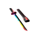 Многоцветный текущий световой меч [Огненно-красный] с эффектом искр + звук резания + автоматический спрей