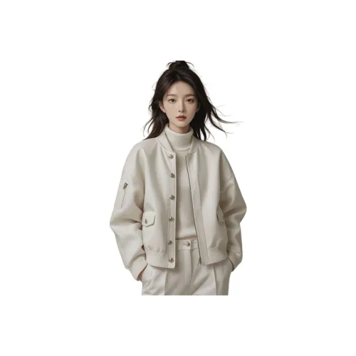 ЮЙЧЖАОЛИНЬ Белый Женское Короткое Пальто