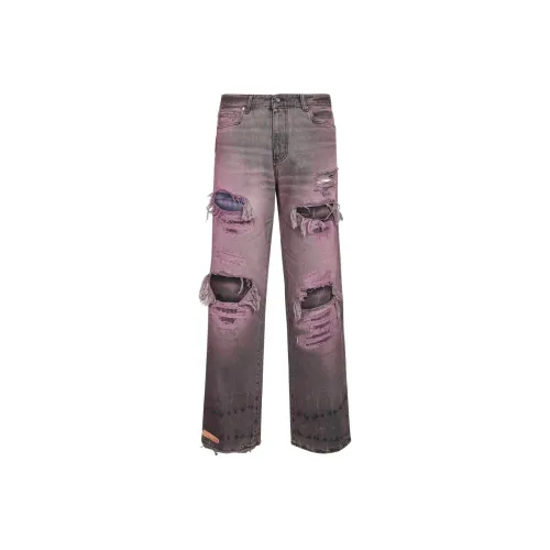 PDF Розовый Черный Мужские Джинсы