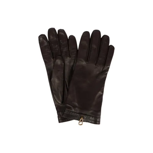 Loro Piana Овчина Перчатки Женские Темно-коричневый