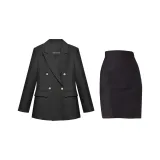Чёрный костюм с юбкой
