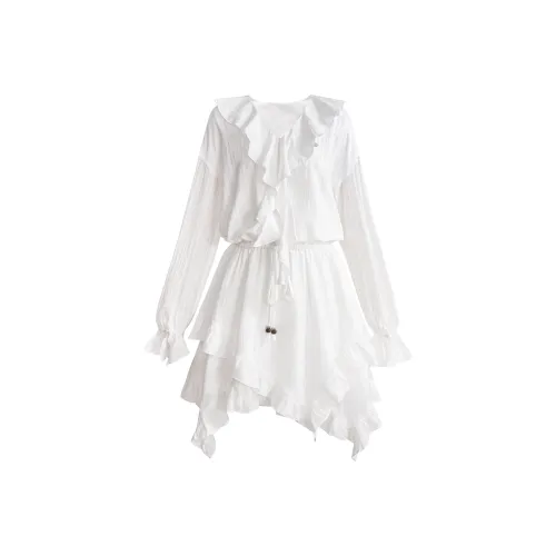 UNIFREE Длинное платье с длинными рукавами женское белое