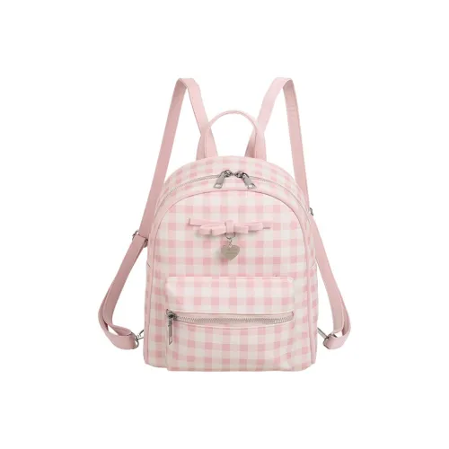 ARTEC ПУ (полиуретан) Рюкзак Большой Унисекс Розовая Клетка Пузырьки Sha Пузырьки Sha BUTTONS Black Heart