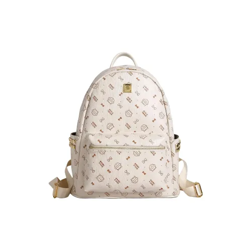 CREAM BEAR ПУ (полиуретан) Рюкзак Стандартный Женский Экрю Бежевый Желтый Светло-розовый Темно-розовый Желтый