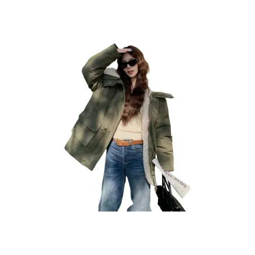 PAZZO Армейский зеленый Женские пуховики