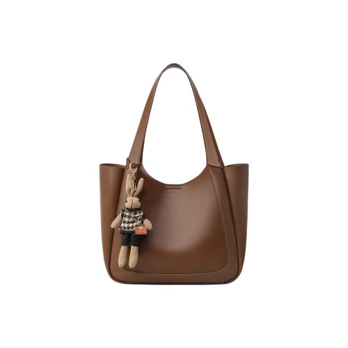 MILLIE'S Корова Кожа Переносной Подмышечный Сумка через плечо Тоут Сумка Сумка для покупок Стандартная Женская Коричневая