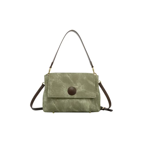 Jacoponnus Сумка через плечо из коровьей кожи большая женская кофейного и военного зеленого цвета джинсовая
