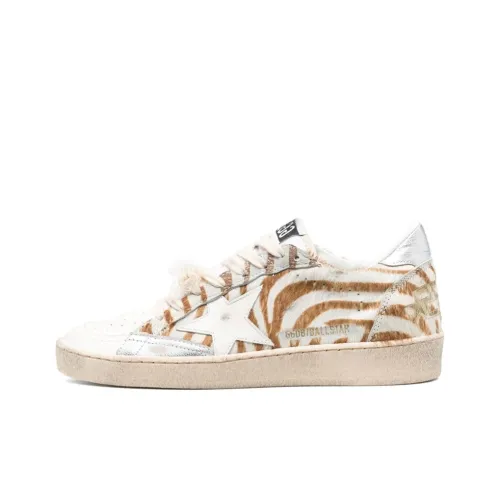 Golden Goose Ball Star Low Топ Стильные Скейтбординги Женские Белые Коричневые Потертые