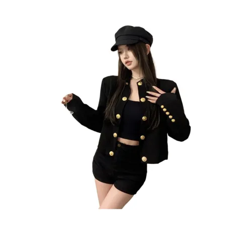 ЮЙЧЖАОЛИНЬ Черное Женское Короткое Пальто