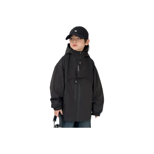 Aisina Черное пальто с флисовой подкладкой унисекс ветровка