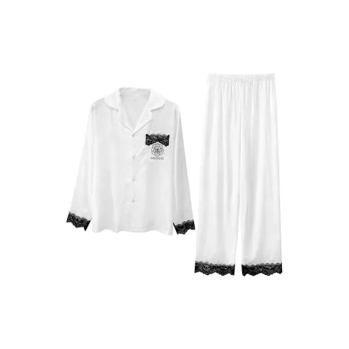 Daiyindie Осенне-зимняя пижама для женщин ледяной шелк с длинными рукавами домашняя одежда