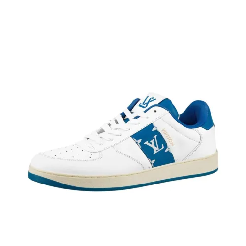 LOUIS VUITTON Rivoli Low Топ Стильные Скейтбординги Мужской Белый Синий