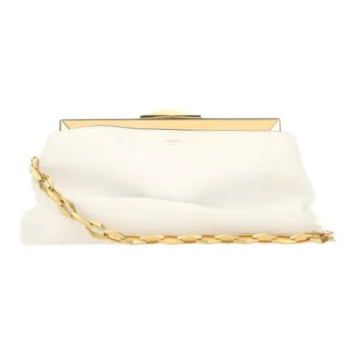 Jimmy Choo Ромб Телячья кожа Одно плечо Через плечо Клатч Женская Белая