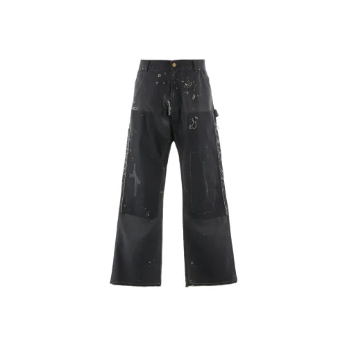 SAINT Mxxxxx FW25 Двойное колено Брюки Джинсы Унисекс