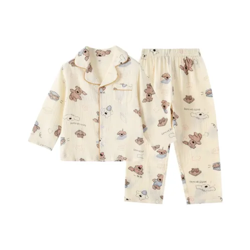 Euv 100% хлопок Пижама Осенняя Двухкомпонентный Комплект Cute Cartoon Детский