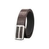 День-образный H Серебряный Пряжка + [Крокодиловый узор] Кофейный Ремень