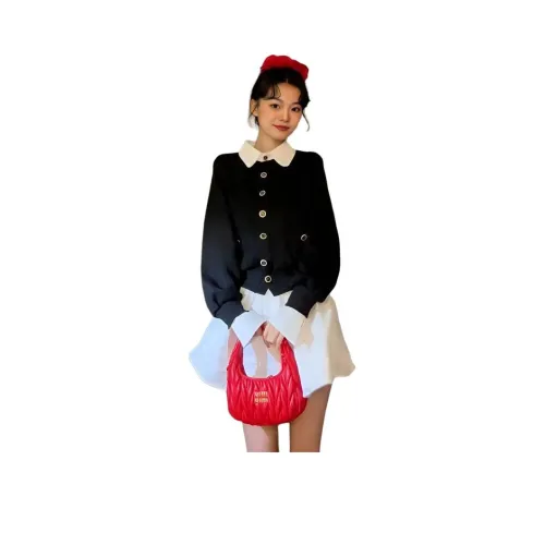 DEDY Черный Mock Двухкомпонентный Комплект Топ + Белая Юбка Женские Юбочные Комплекты