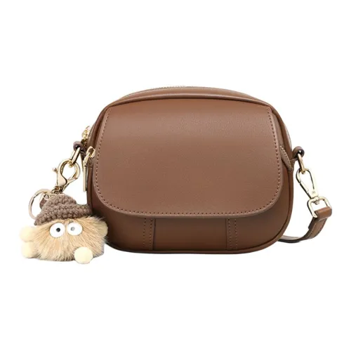 VINEY Сумка через плечо из коровьей кожи маленькая круглая сумка стандартная женская кофейного цвета