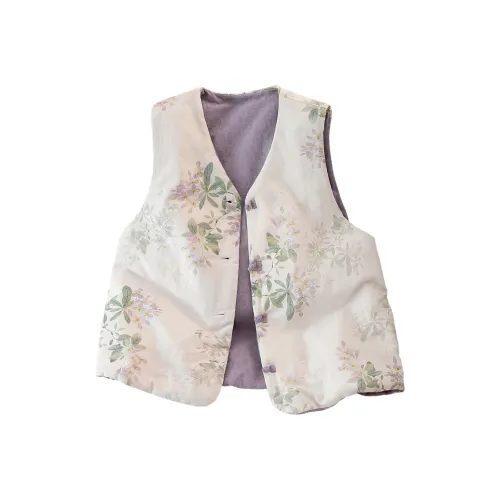 Cypress House Экрю и Фиолетовый Женские Жилеты