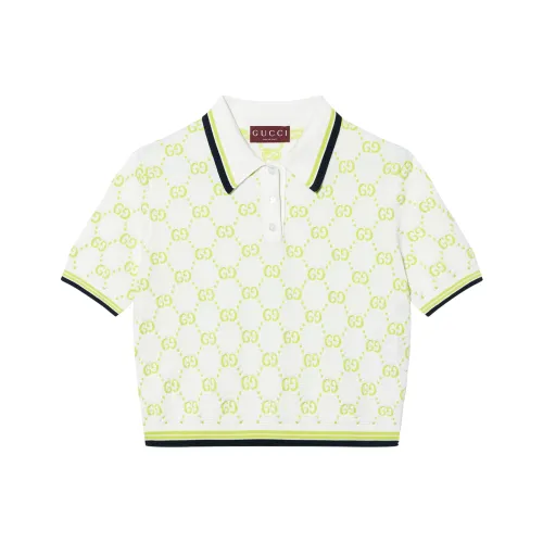 GUCCI FW24 Поло Женские Лимон Зеленый