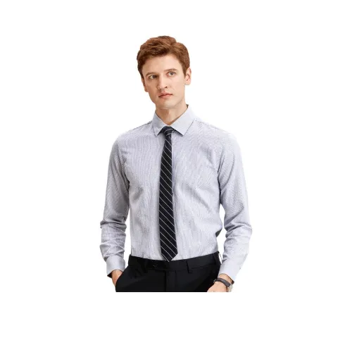 JUDGER Мужские рубашки с синими полосами