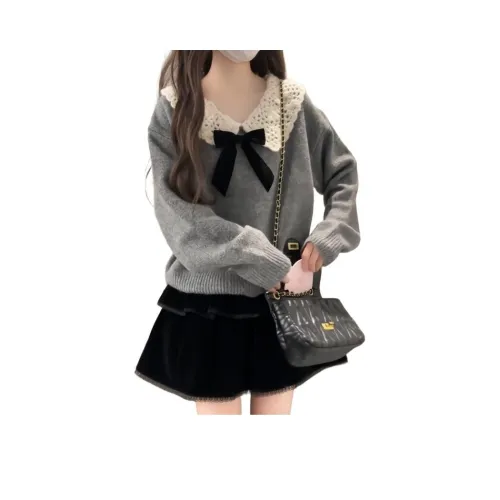 GOSO Серый Свитер [Одиночная упаковка] Женская Трикотаж