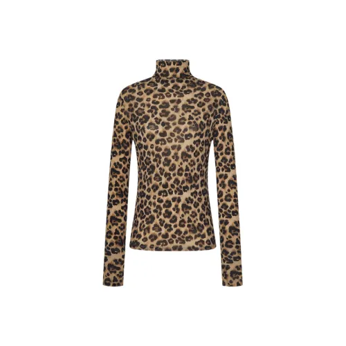 MO CO Two-Tone Leopard Print Women's Short Tops