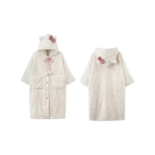 MIOJUER Молочный Белый Женские Халаты для Ванной