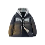 Темно-серый с синим капюшоном