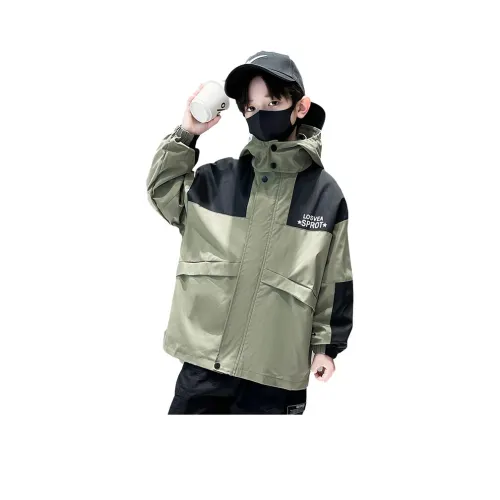 ZHIO Армейский зеленый флис с подкладкой + пальто школьного возраста для туризма