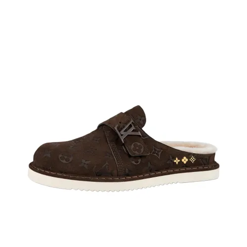 LOUIS VUITTON Easy Нет Особенный Эффект Домашние тапочки Женские Коричневый