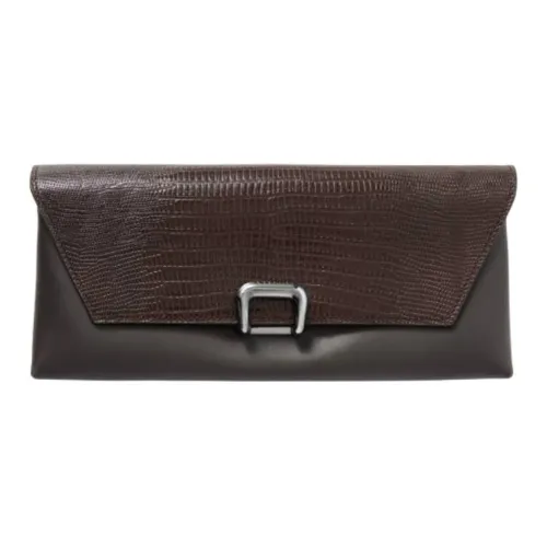 BRUNELLO CUCINELLI Телячья кожа Клатч Женские Темно-коричневый