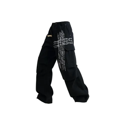 REMEFIT Black Unisex Cargo Pants REMEFIT Черные Унисекс Карго Брюки
