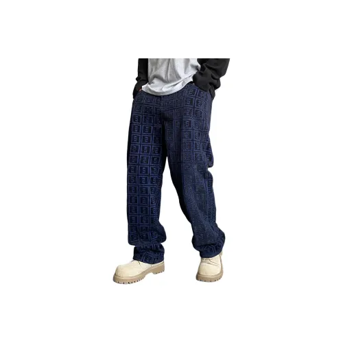 ZHANDASHUAI Blue Black Unisex Jeans ZHANDASHUAI Синий Черный Унисекс Джинсы