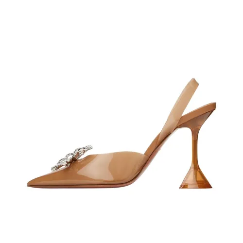 AMINA MUADDI Боковая бутылка Высокие каблуки 9,5 см Женские Бежевый