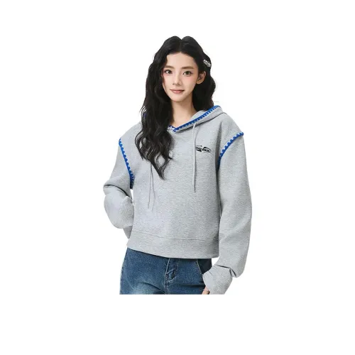 BEAR UNION Серый С подарками Съемная застежка Женские Свитшоты