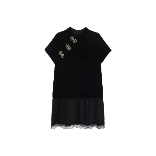 GZQJ Короткий рукав Платье Женское