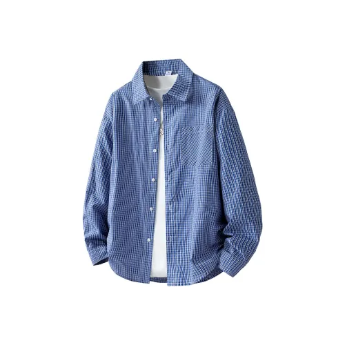 WilliamPOLO Ярко-синие унисекс рубашки