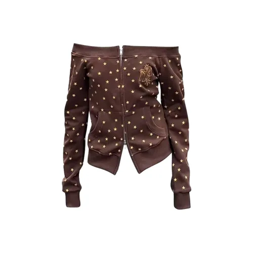 Wang Leshi Кофейный Женский Свитшот