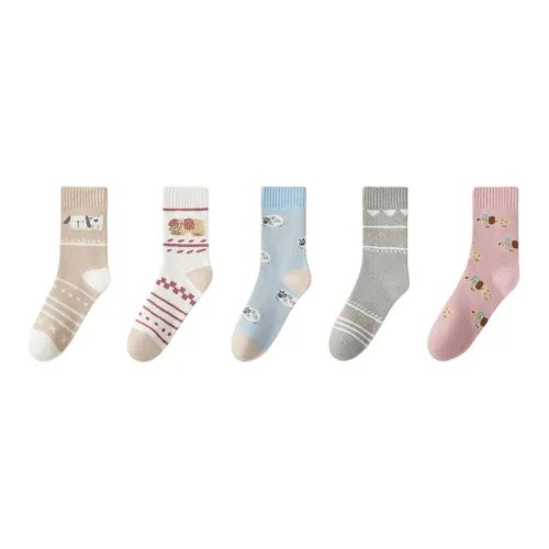 Смешанные цветовые женские носки MID до икры