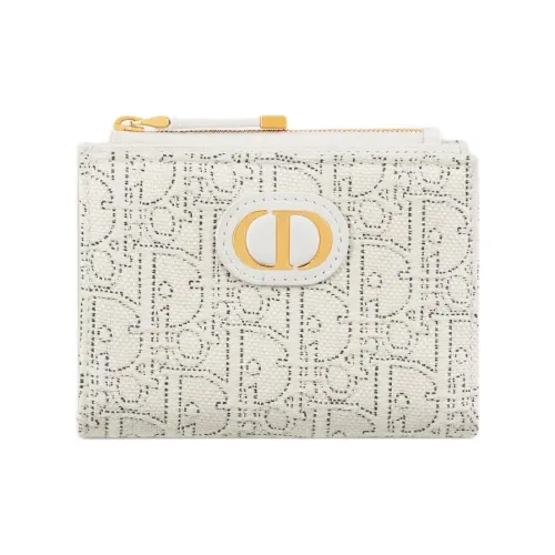 DIOR 30 Montaigne Хлопок Кошелек Унисекс Белый