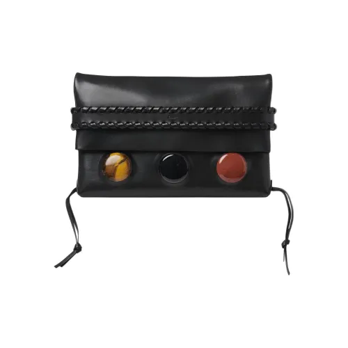 Chloe Mony Semi Precious Камень Nappa Lambskin Clutch Women's Black
