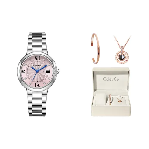 ColevKie Кварцевый механизм нержавеющая сталь ремешок для часов женские часы розовый циферблат