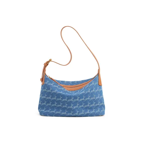 Miao Di Ткань Одно Плечо Сумка Унисекс Джинсовый Синий