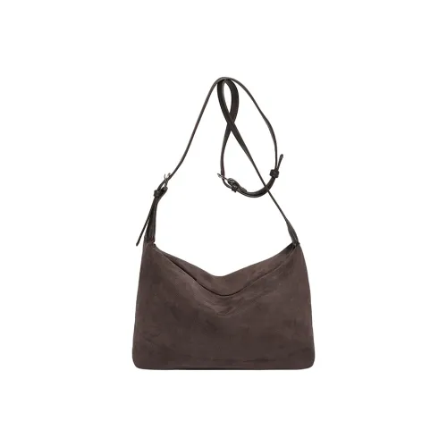 Tezimyt Замша Сумка через плечо Стандартная Кофейно-коричневая