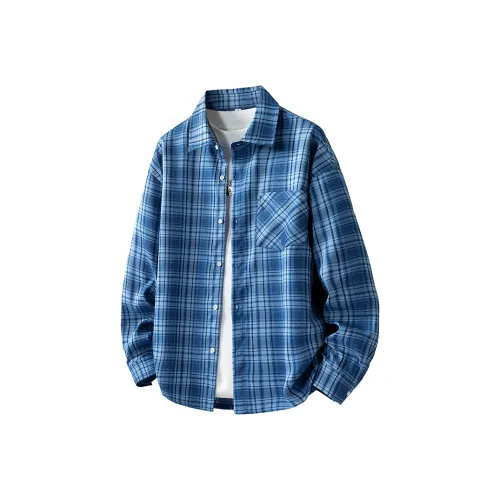 WilliamPOLO Blue Unisex Shirts WilliamPOLO Синие Унисекс Рубашки