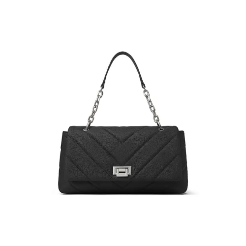 Carnival Keep Сумка из крупнозернистой текстуры коровьей кожи Женская Черный Экрю