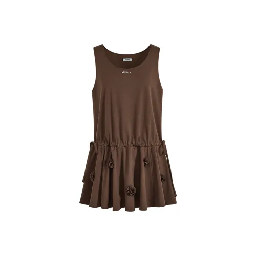 KUOSE Коричневые Женские Платья без Рукавов